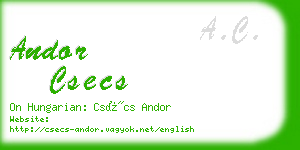 andor csecs business card